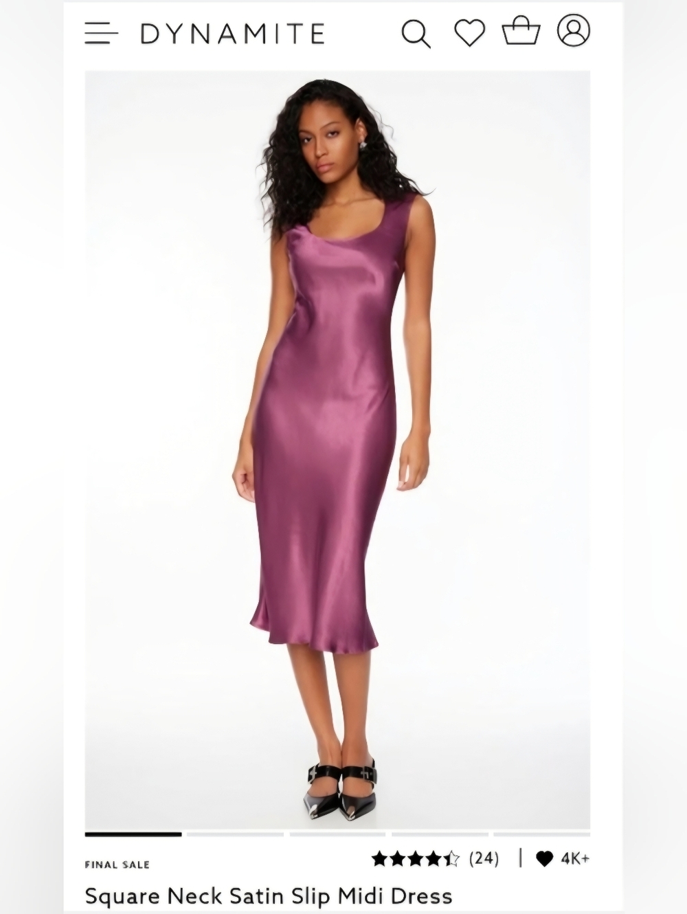 Dynamite Blue Satin Sleeveless Midi Dress